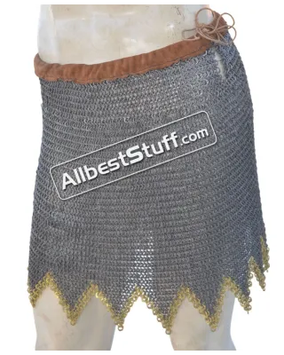 Stainless Steel 6 mm Flat Riveted Alternating Solid Ring Maille Skirt